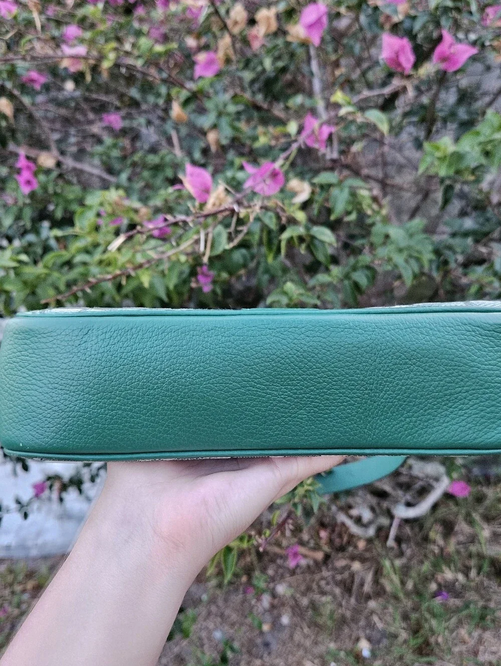 Coach Lonnie Signature Baguette Green Stripe Demi Shoulder Bag C9306